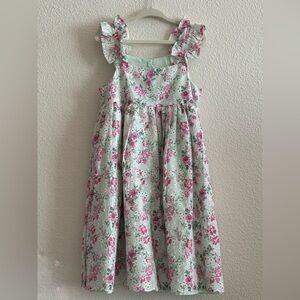 Janie and Jack Floral Dress in Pink and Sage
